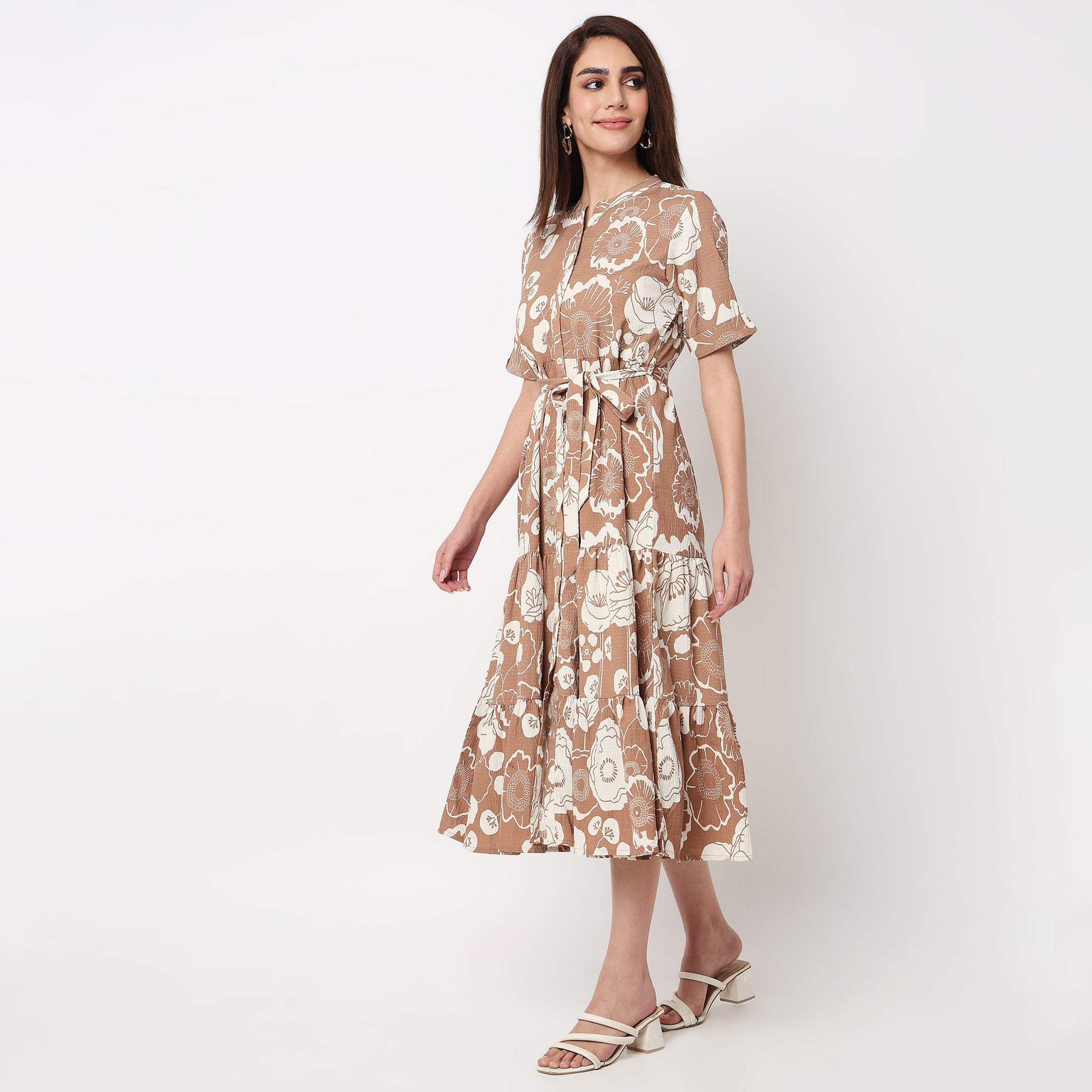 Full Placket Tiered Dress 