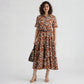 Polyester Printed Three-Fourth Sleeve Dress