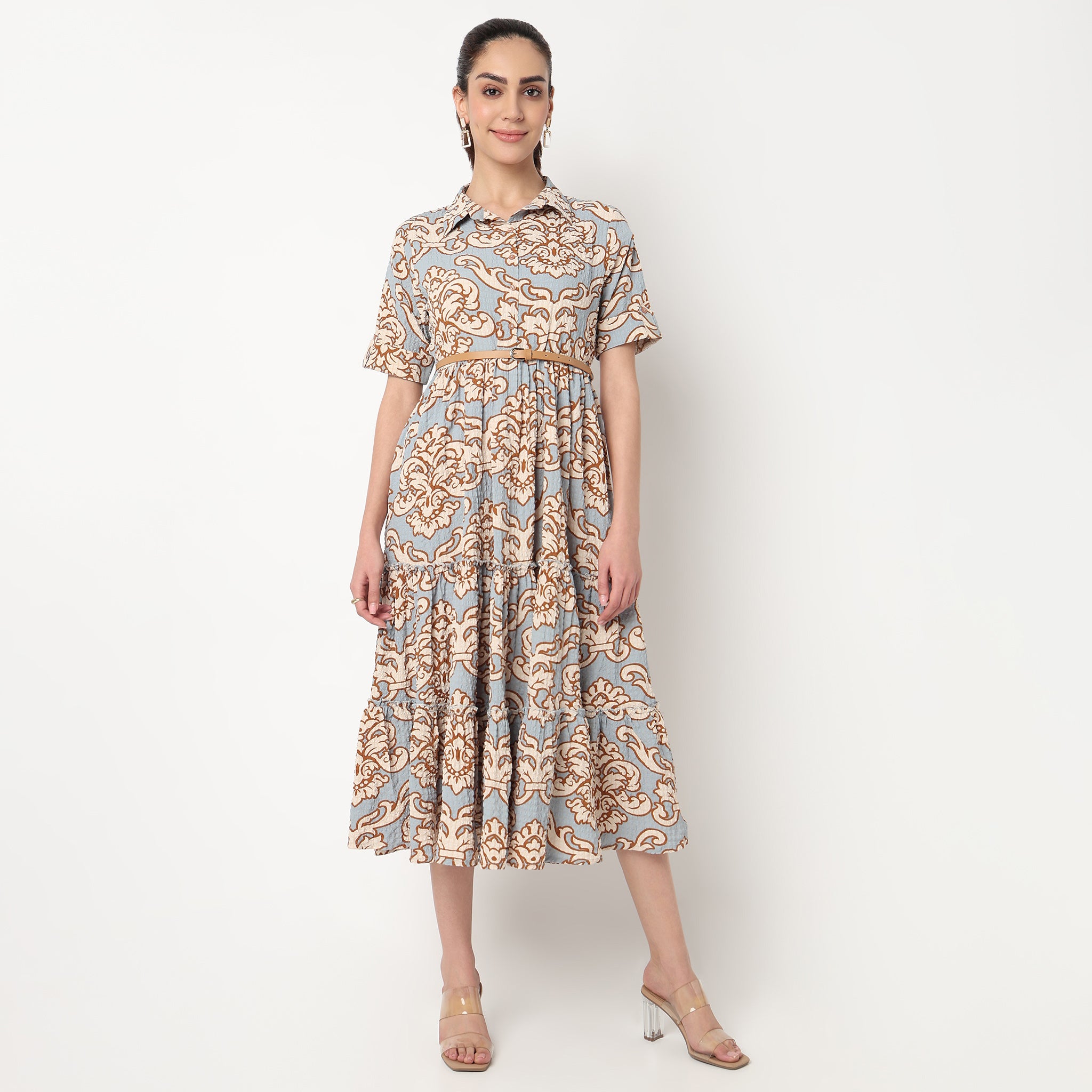 Printed Tiered Dress