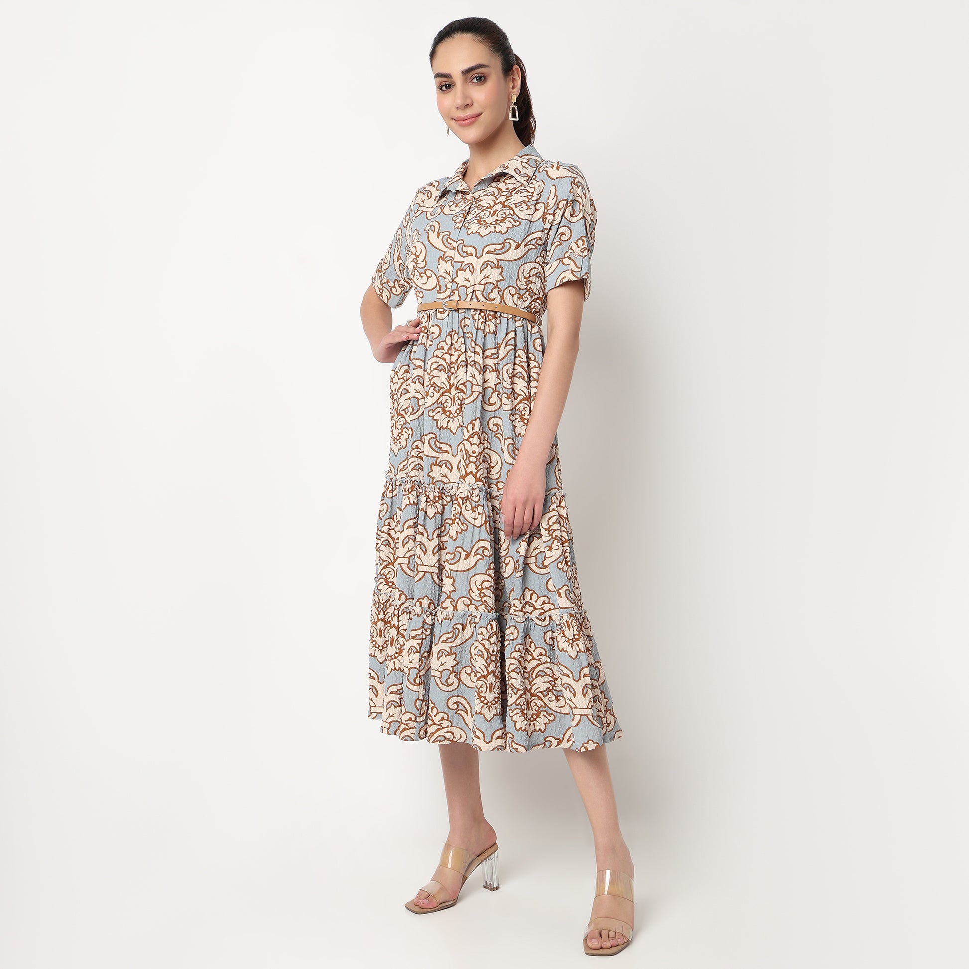 Printed Tiered Dress