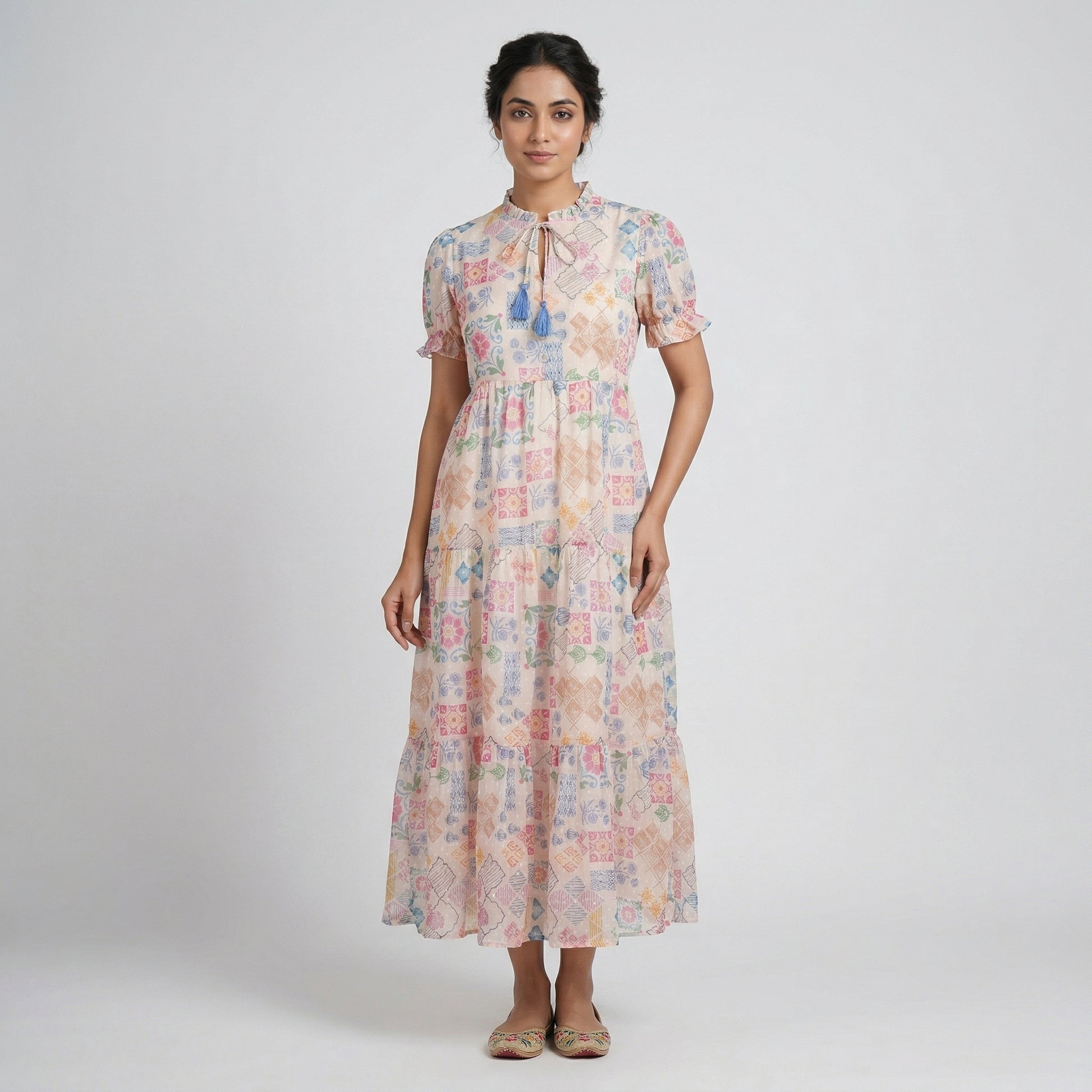 Printed Tiered Dress