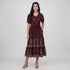 Embroidered V-Neck Tiered Dress