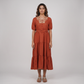 Embroidered V-Neck Tiered Dress