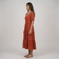 Embroidered V-Neck Tiered Dress