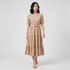 Embroidered Tiered Shirt Dress