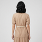 Embroidered Tiered Shirt Dress