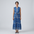 Printed V-Neck Tiered Dress