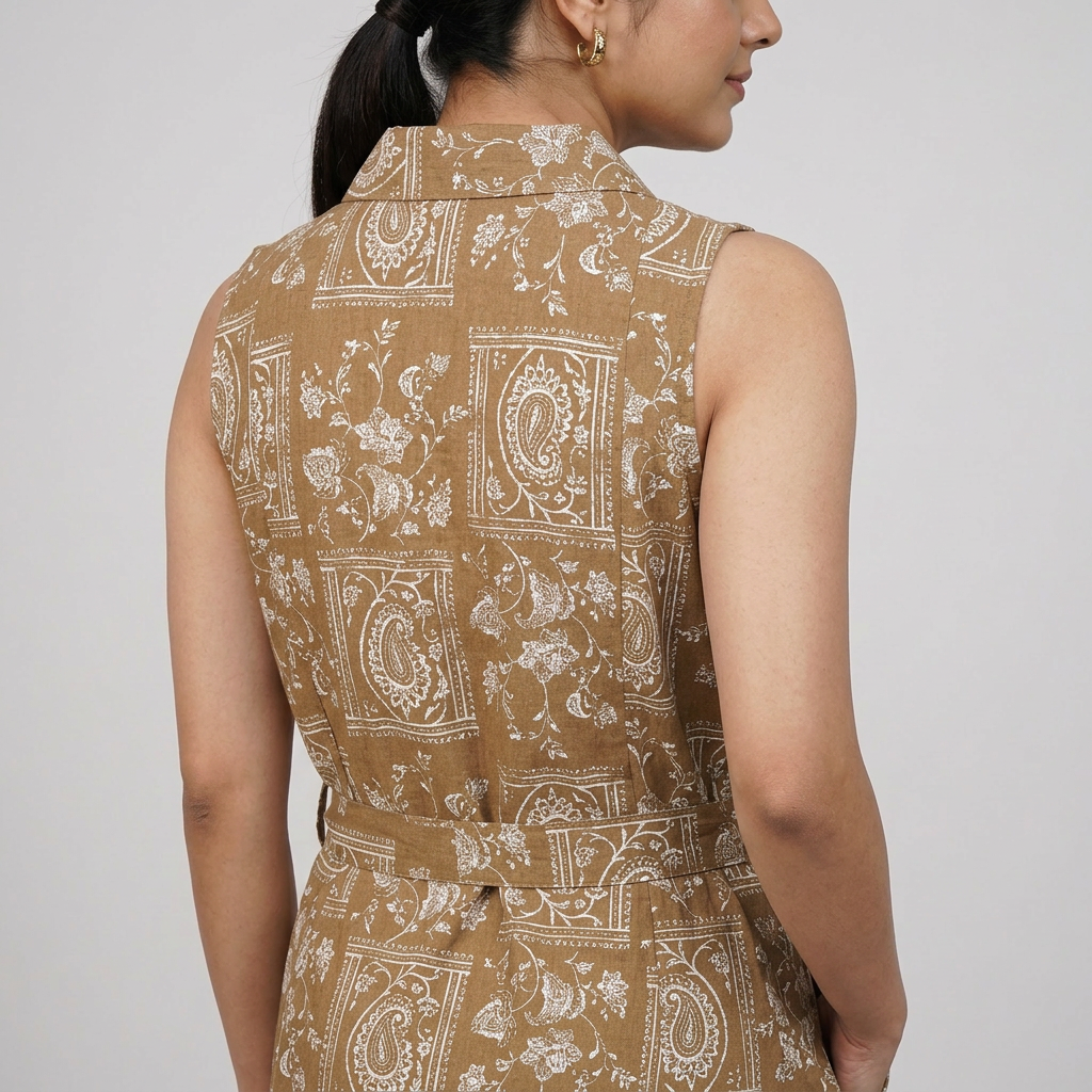 Printed A-Line Shirt Dress