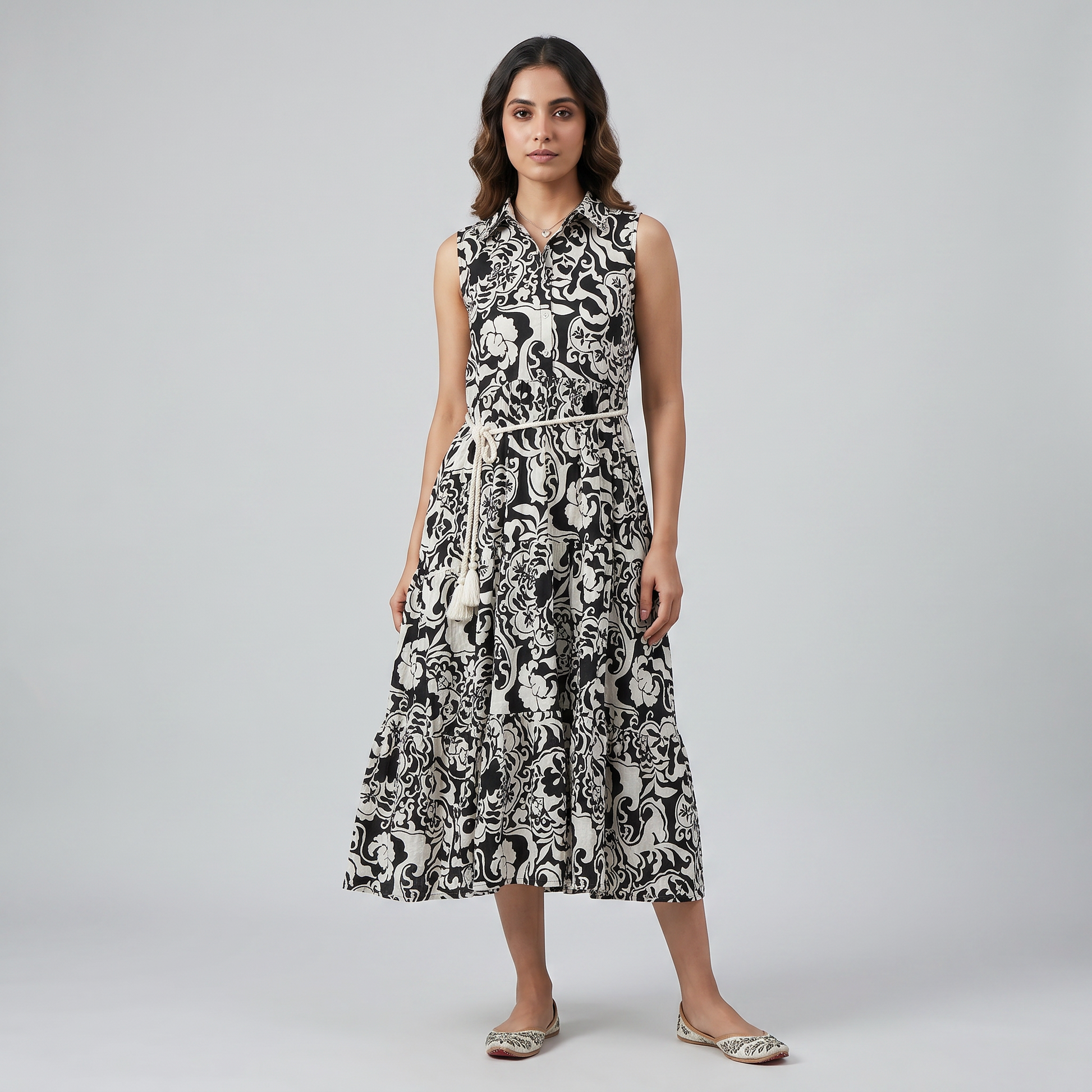 Printed Tiered Dress