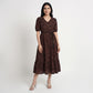Printed V-Neck Tiered Dress