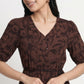 Printed V-Neck Tiered Dress