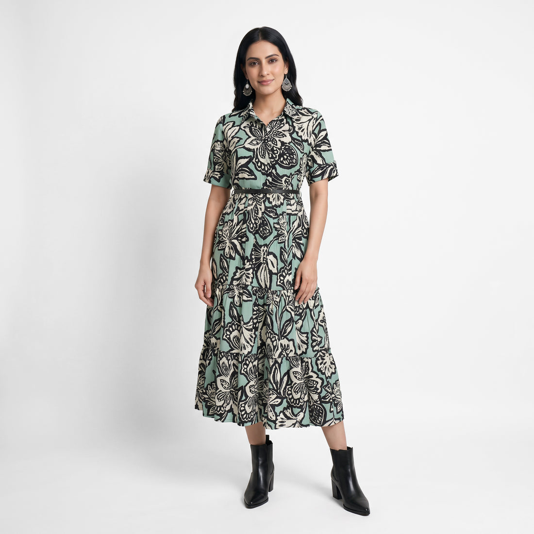 Printed Tiered Dress