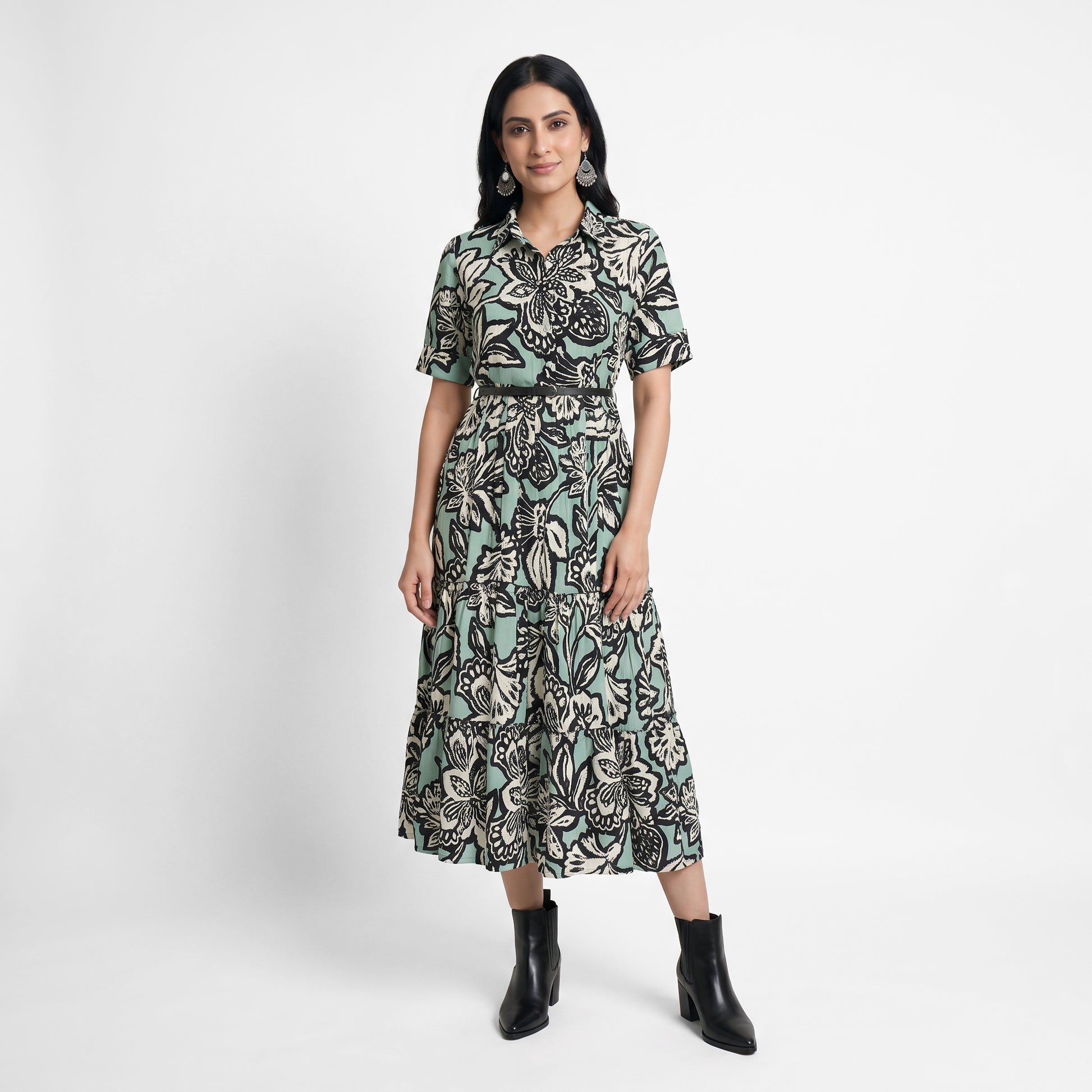 Printed Tiered Dress