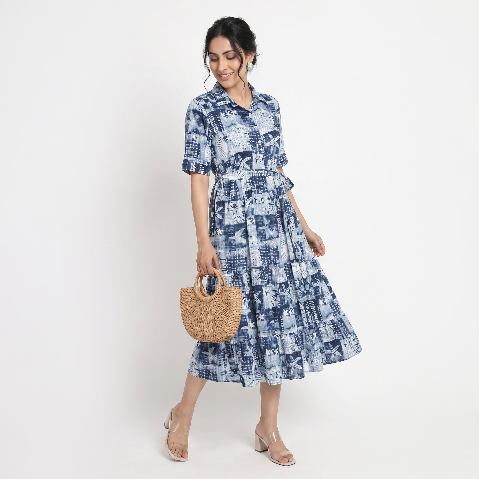 Printed Tiered Dress