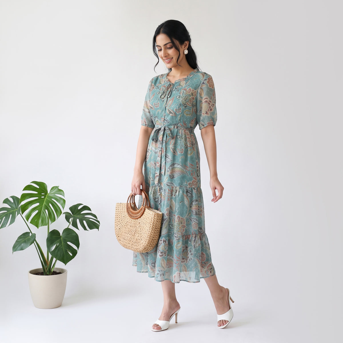 Printed Flared Dress