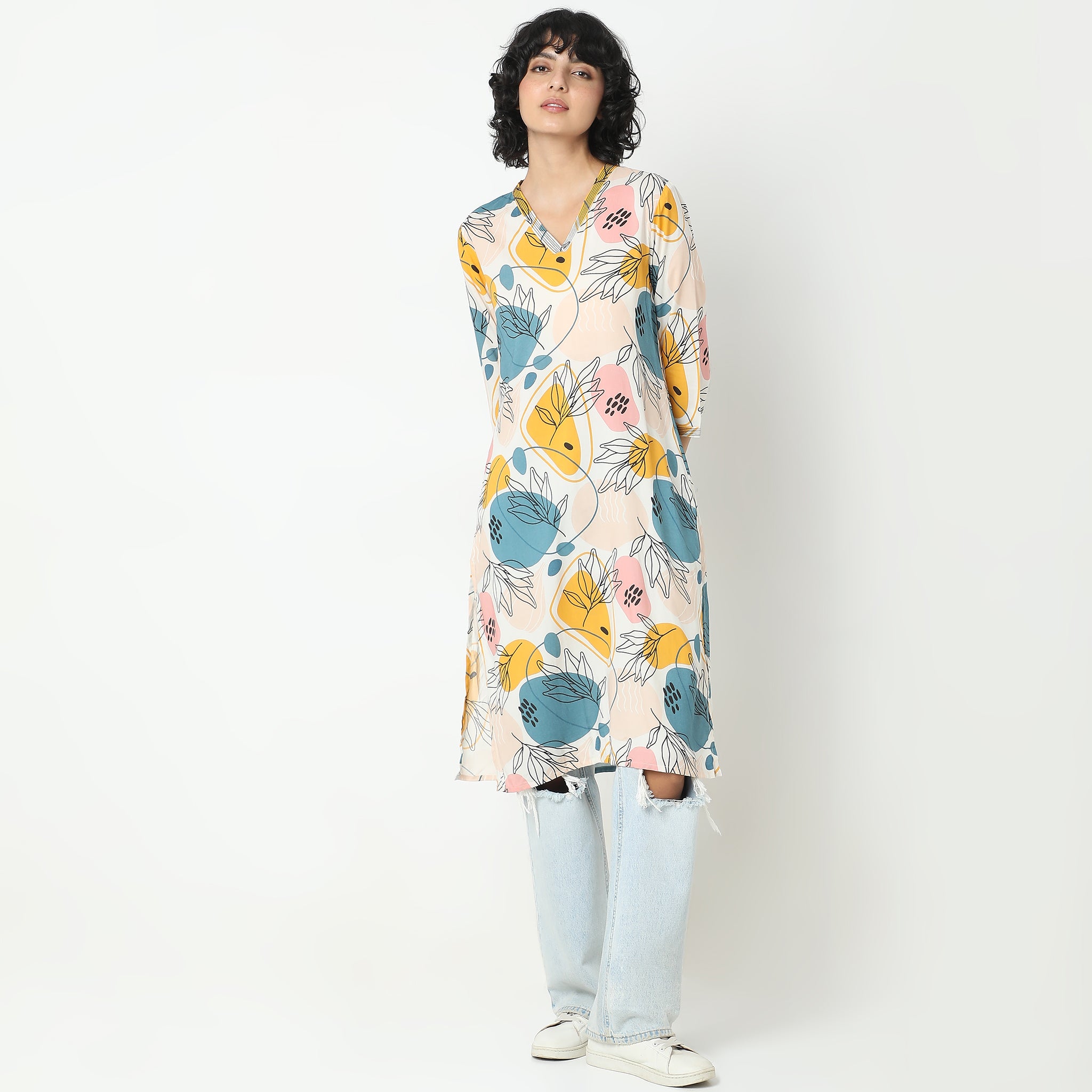Straight Fit Printed Kurta