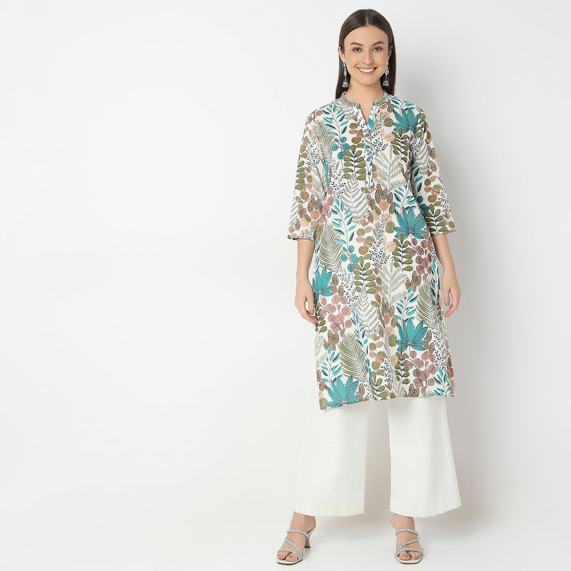 Straight Fit Printed Kurta