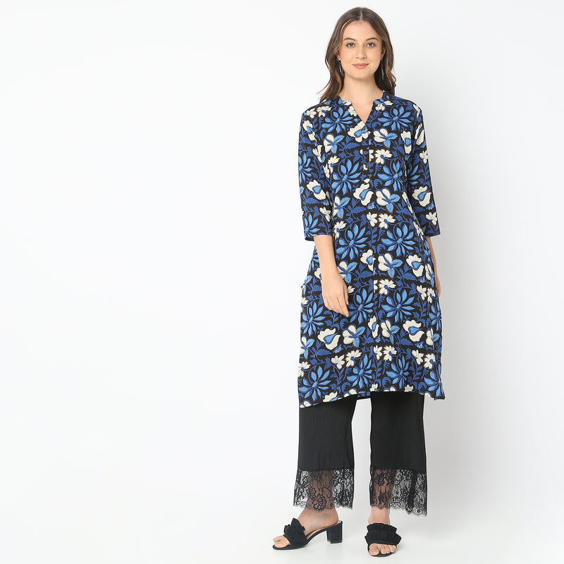 Straight Fit Printed Kurta