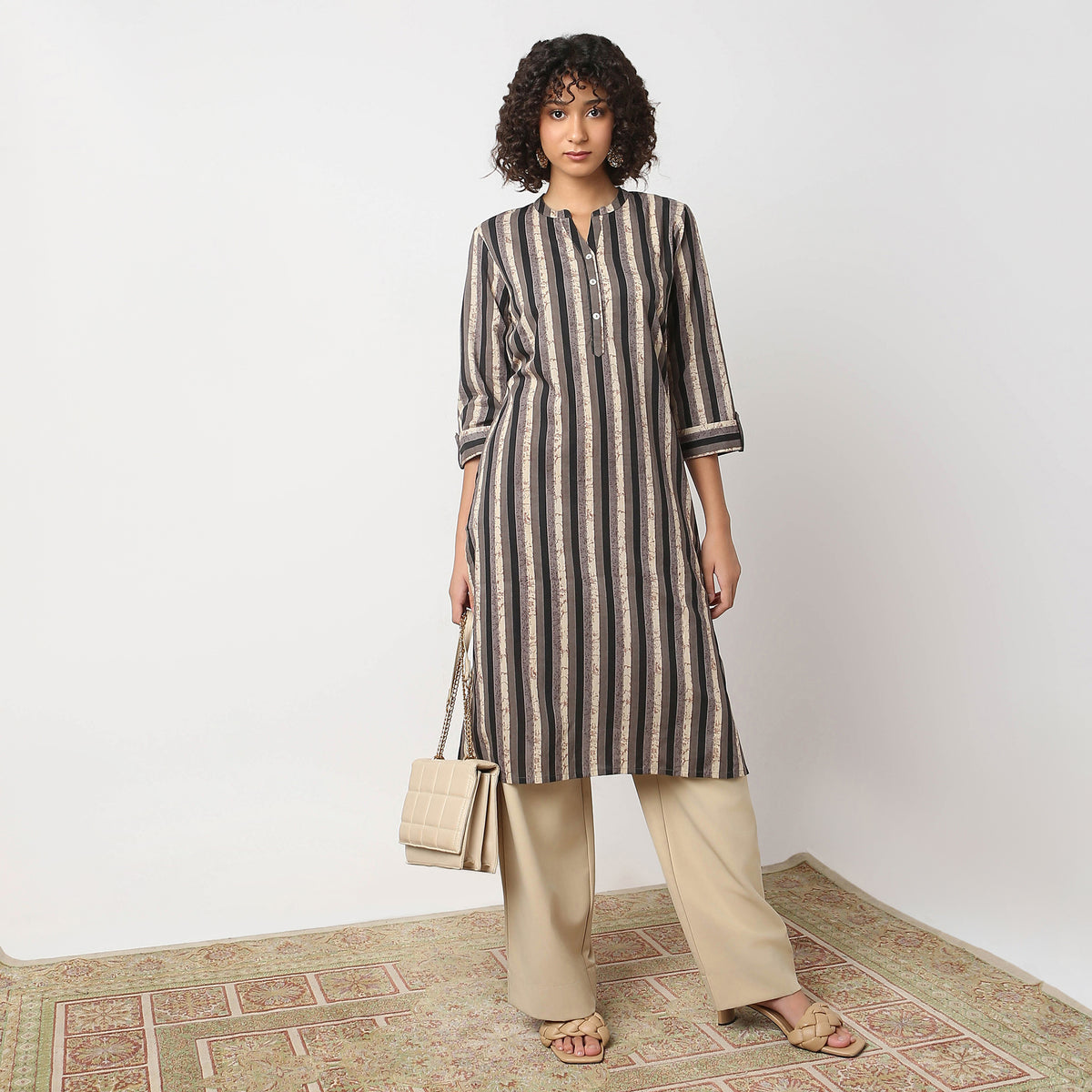 Regular Fit Striped Kurta