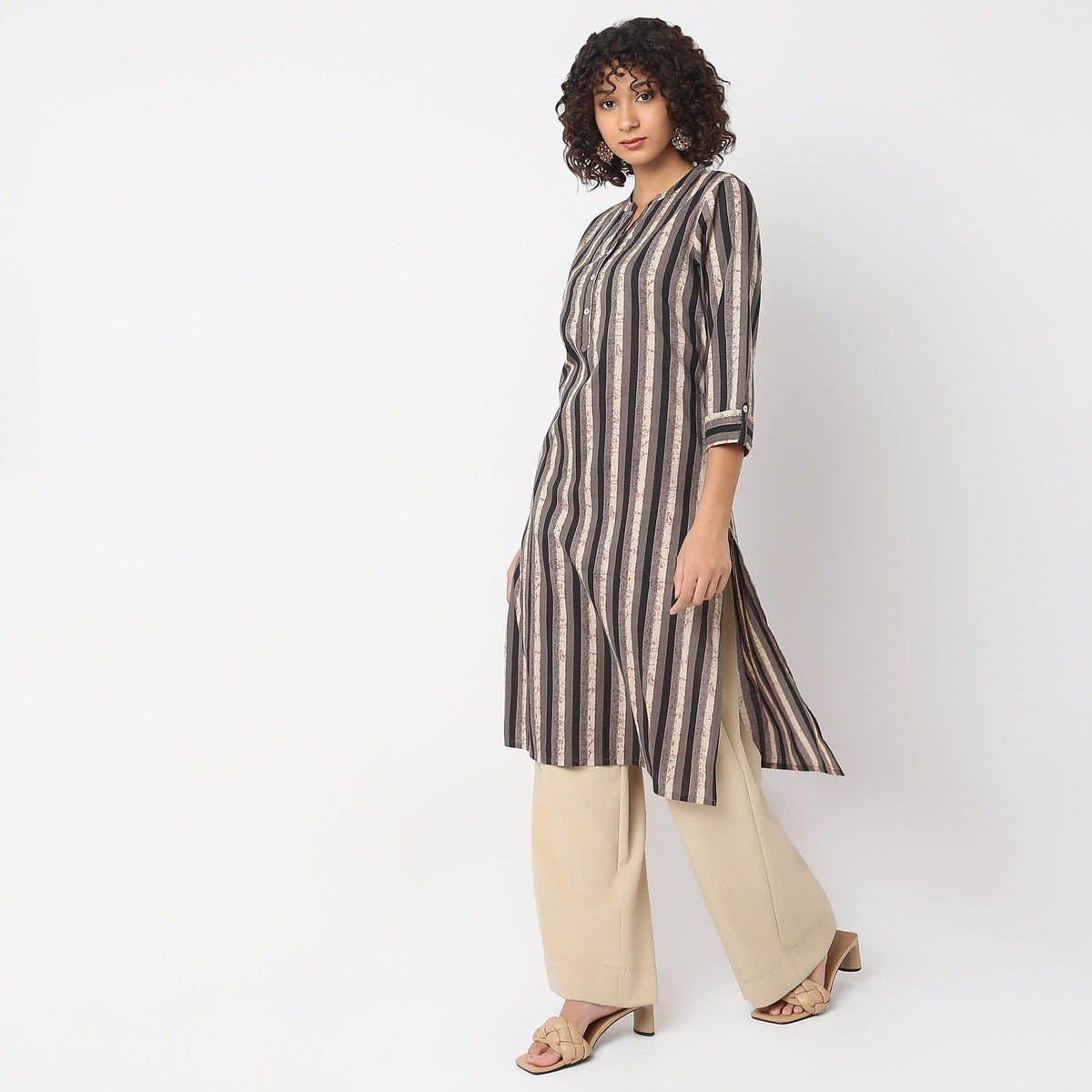 Regular Fit Striped Kurta