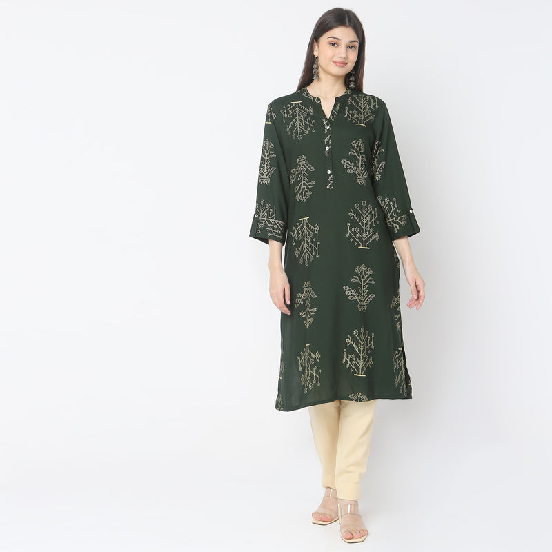 Regular Fit Printed Kurta