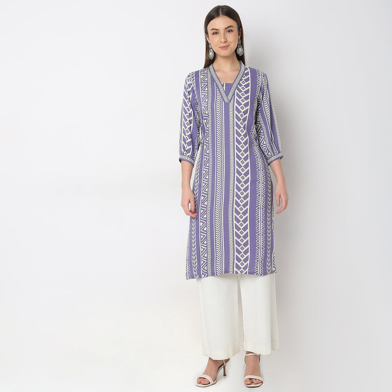 Straight Fit Printed Kurta