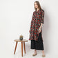 Printed Above Knee Band Collar Straight Table Kurta