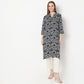 Printed Band Neck Kurta