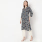 Printed Band Neck Kurta