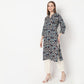 Printed Band Neck Kurta