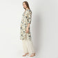 Straight Fit Floral Knee Length Kurta