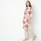 Straight Fit Printed Band Collar Kurta