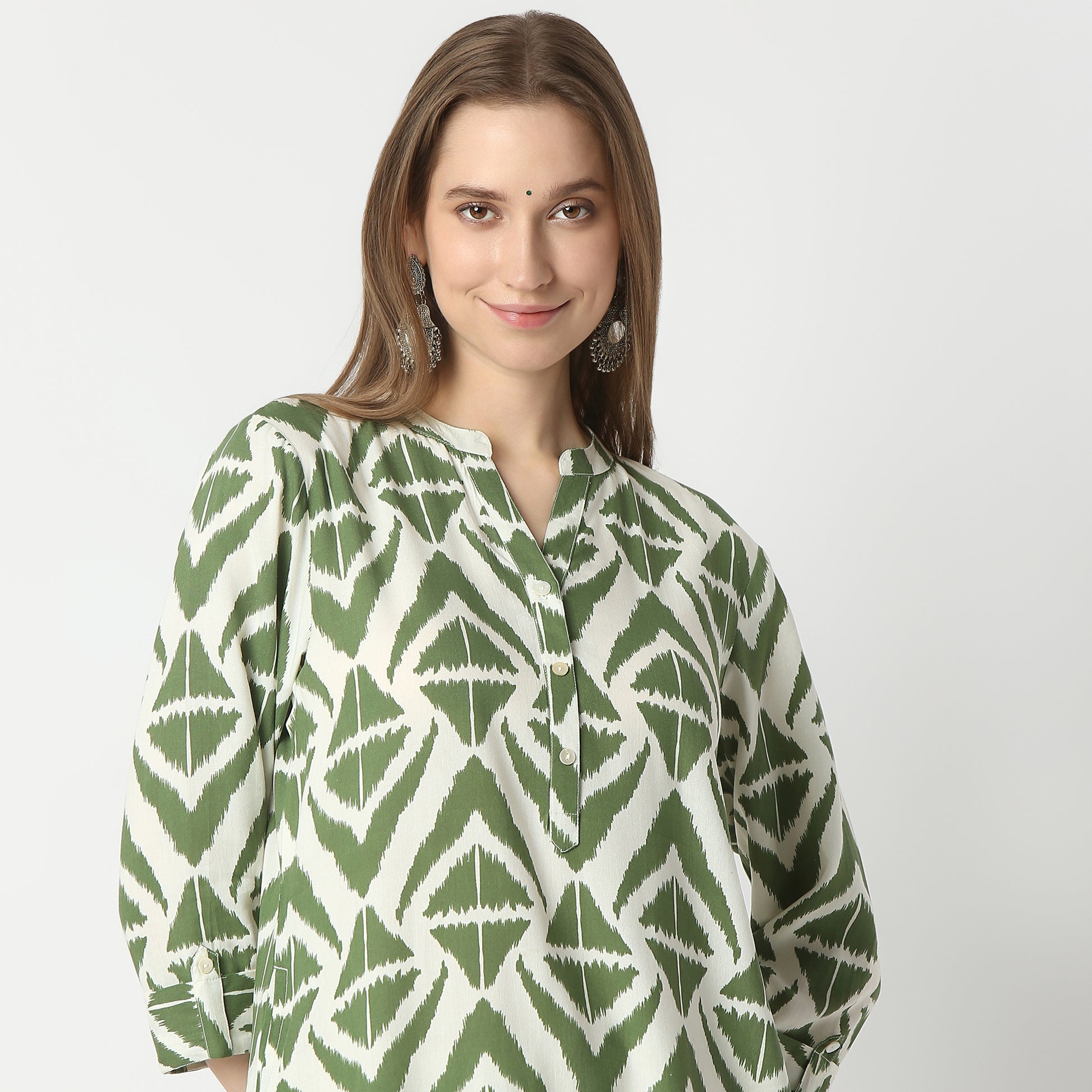 Straight Fit Printed Knee Length Kurta