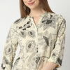 Straight Fit Floral Print Knee Length Kurta
