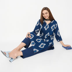 Straight Fit Printed Knee Length Kurta