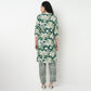 Straight Fit Printed V-Neck Calf Length Kurta