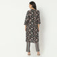 Regular Fit Printed Band Collar Below Knee Kurta