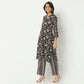 Regular Fit Printed Band Collar Below Knee Kurta
