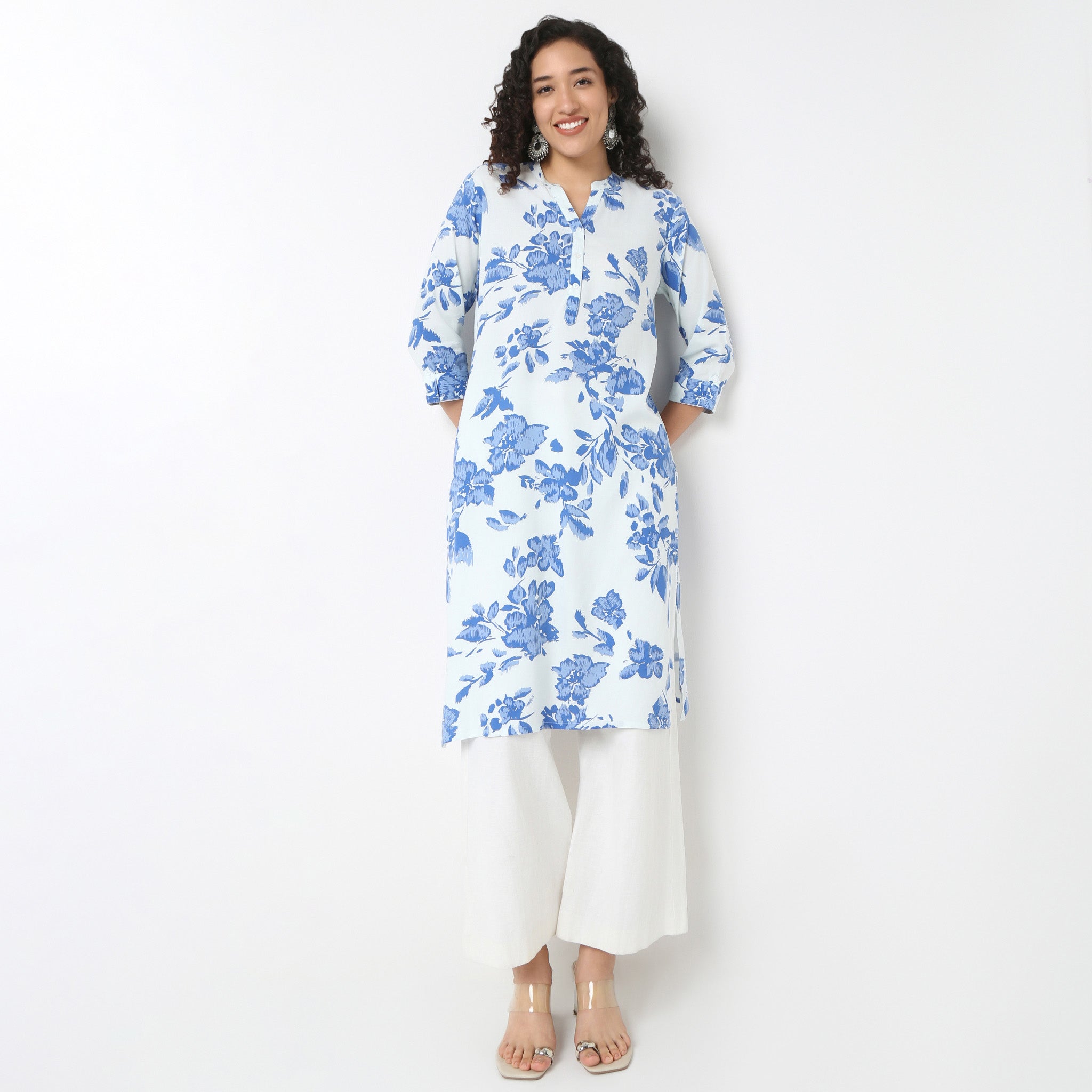 Half Placket Kurta-Rayon