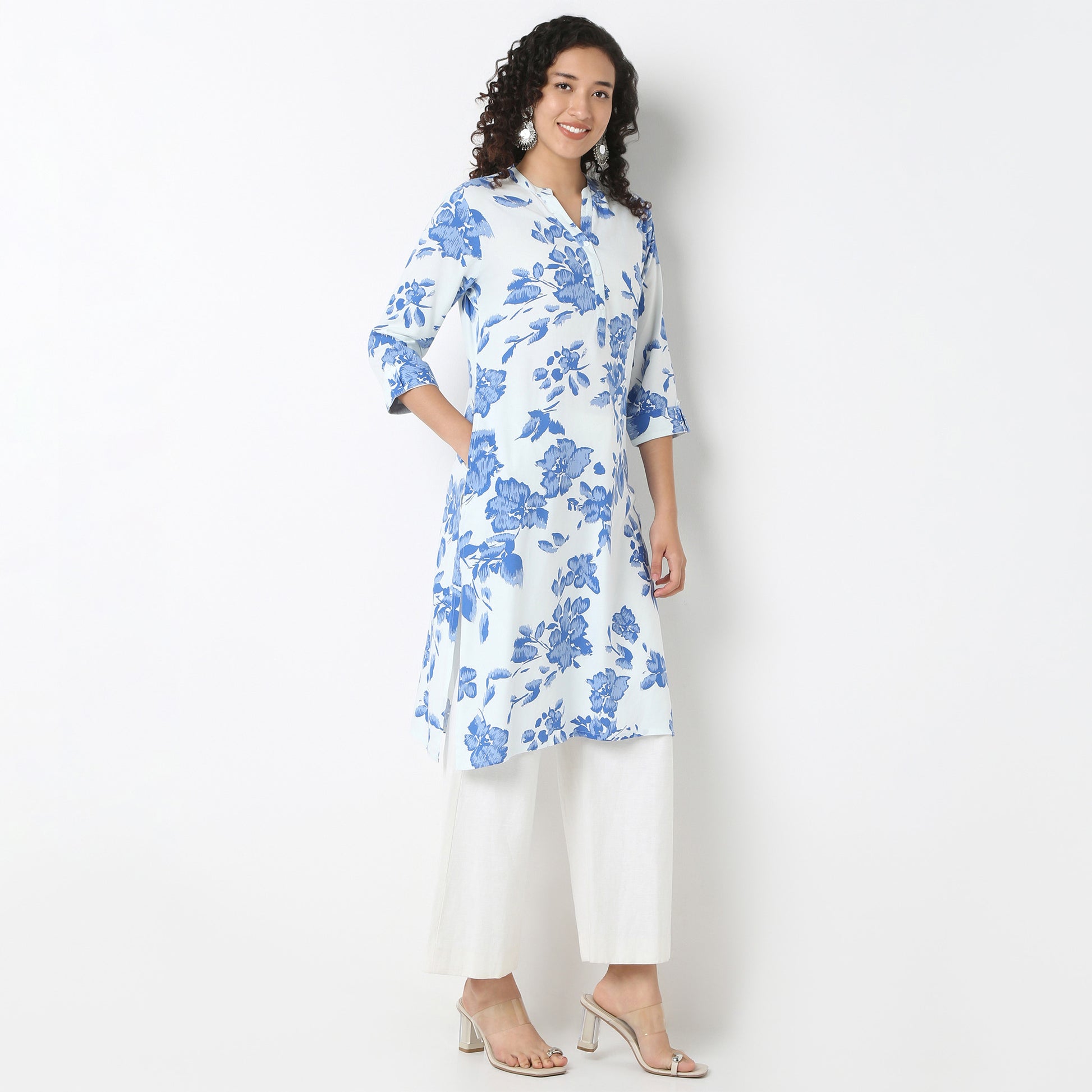 Half Placket Kurta-Rayon