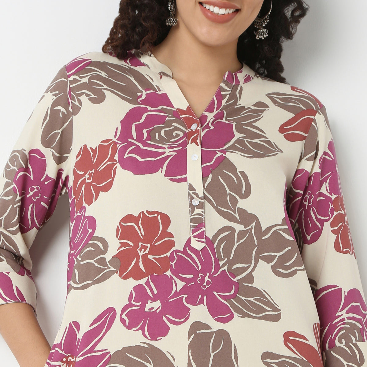 Half Placket Kurta-Rayon
