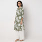 Printed Knee Length Straight Half Placket Kurta