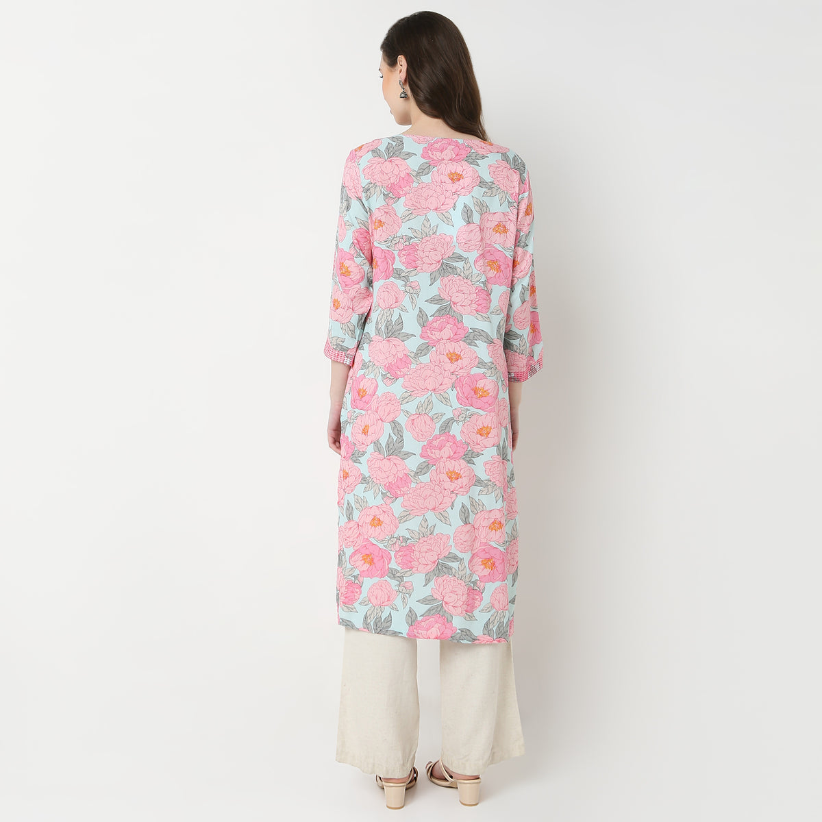 V-Neck With Couching Long Kurta