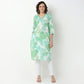 Rayon Printed Kurta with V-Neck