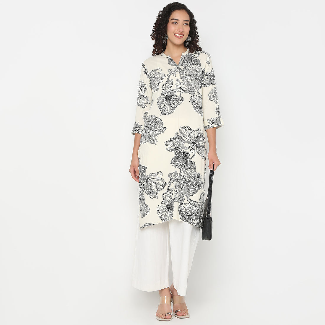 Half Placket Rayon Kurta