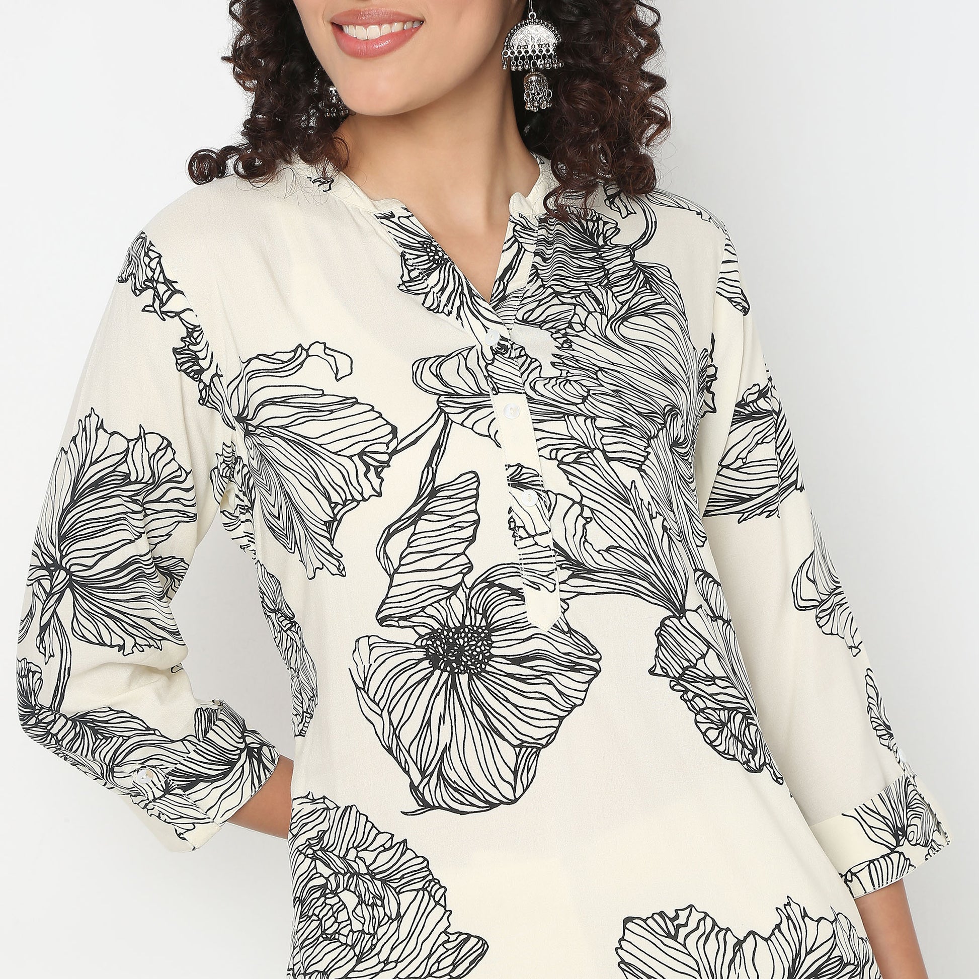 Half Placket Rayon Kurta