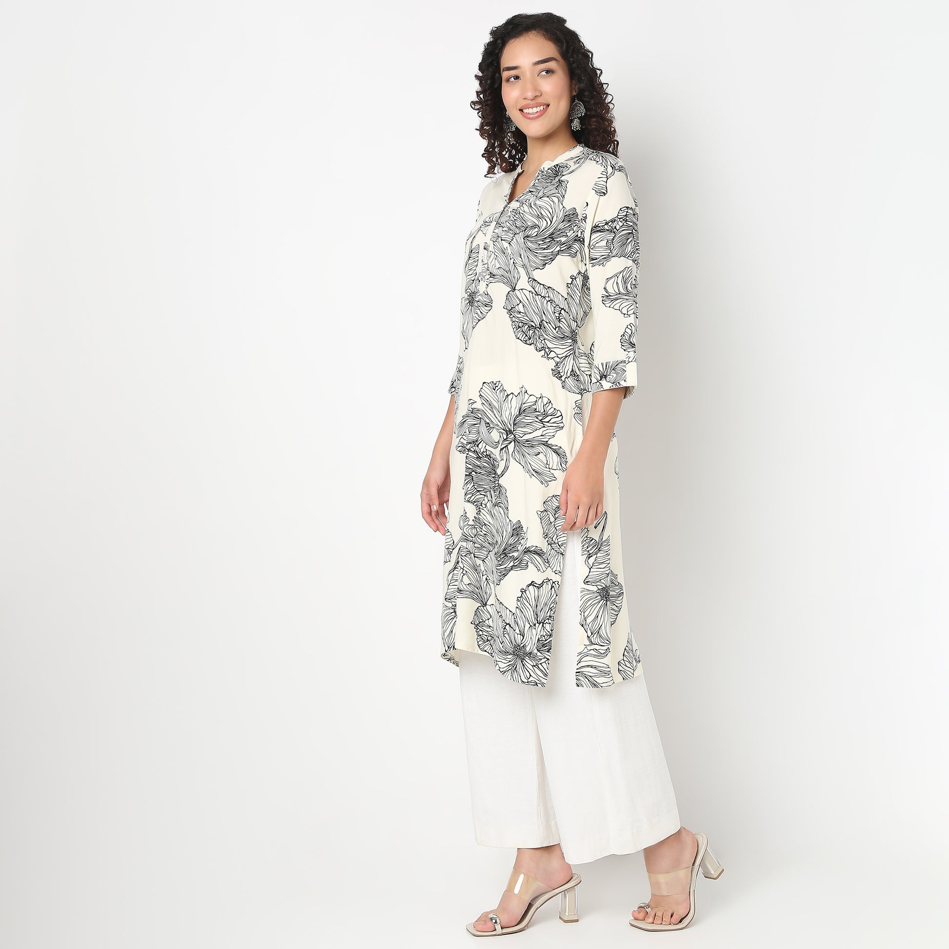 Half Placket Rayon Kurta