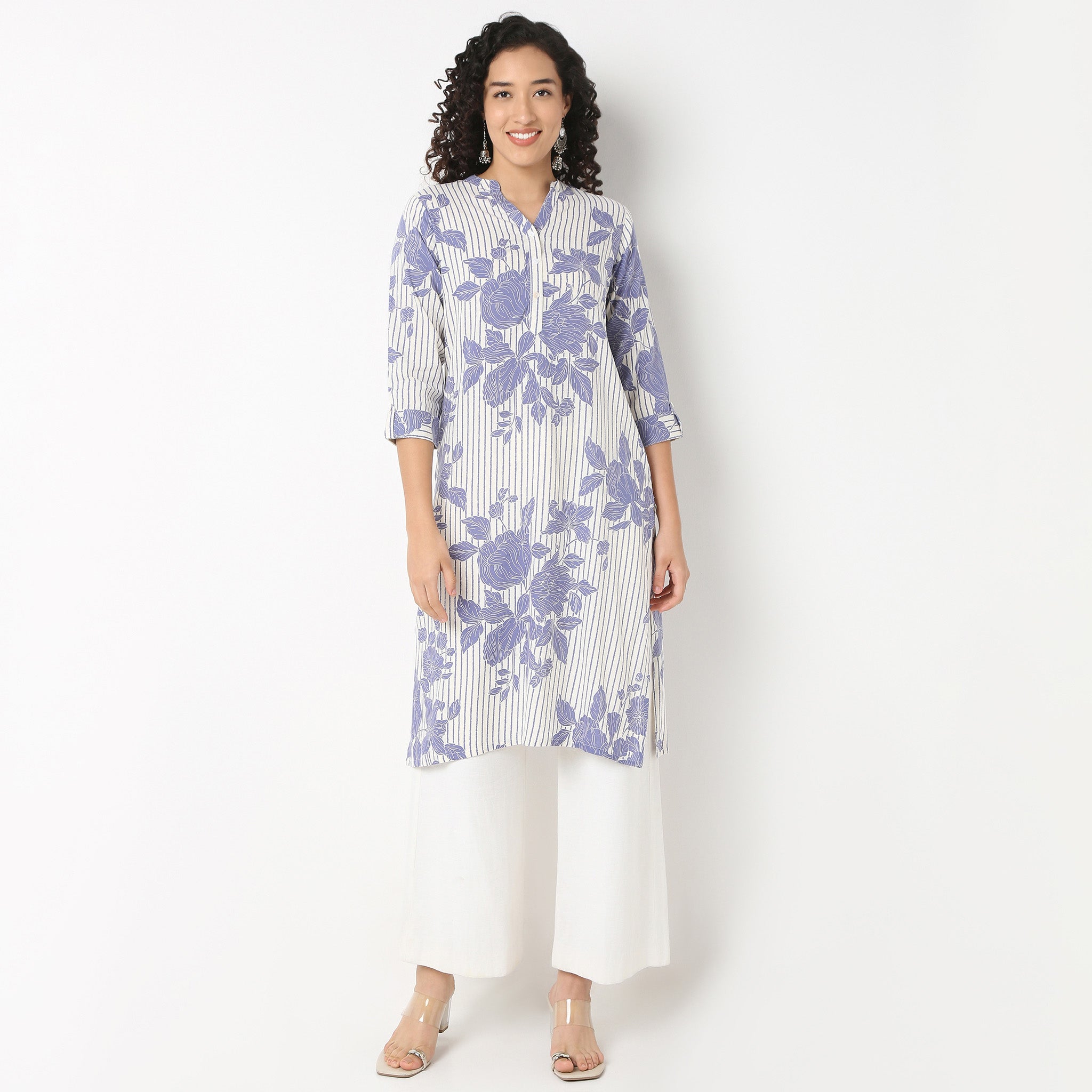 Half Placket Kurta-Rayon