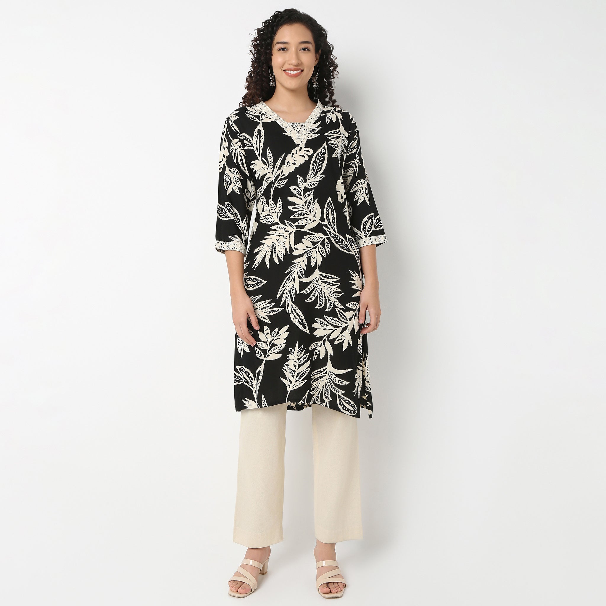 V-Neck With Gusset Long Kurta