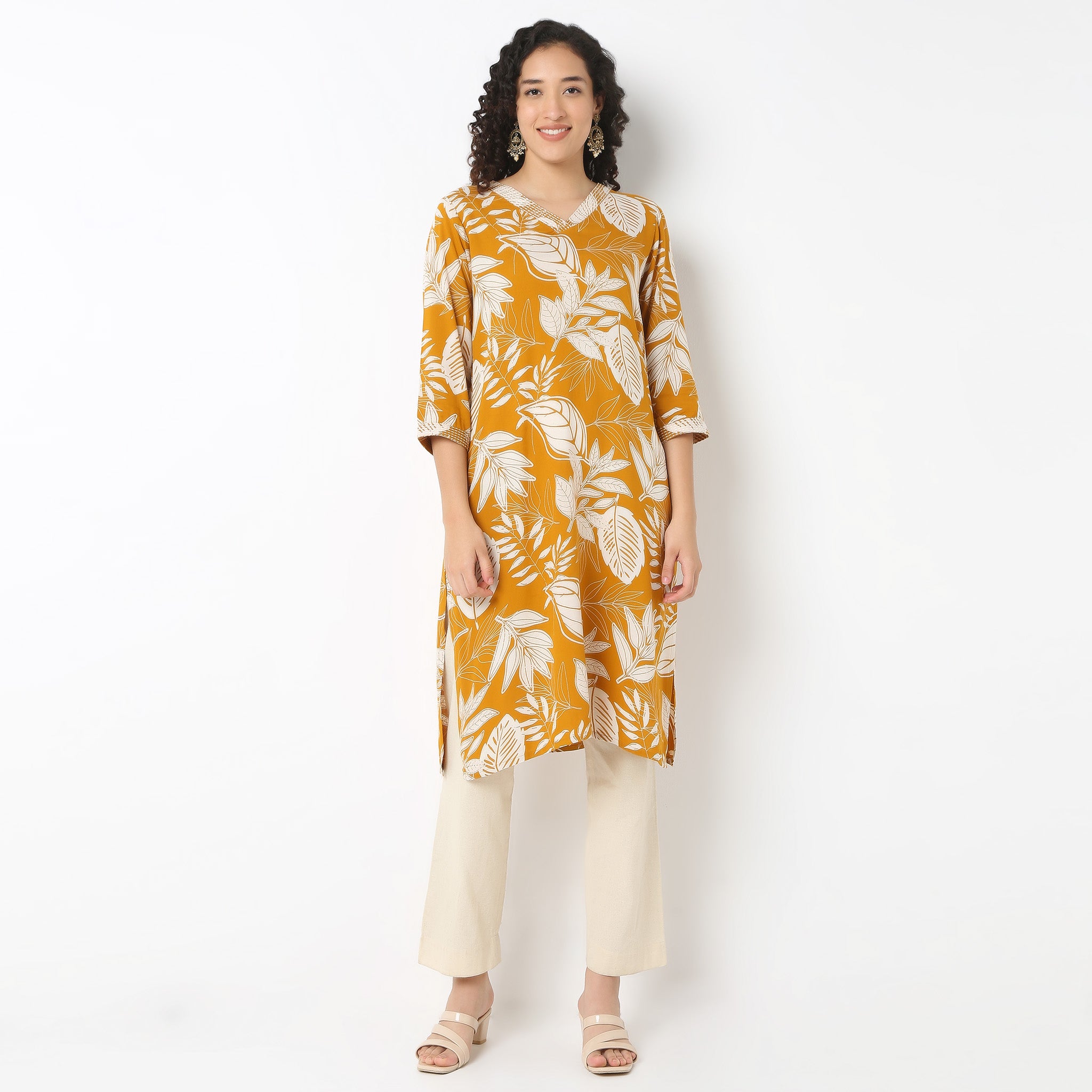 V-Neck With Gusset Long Kurta